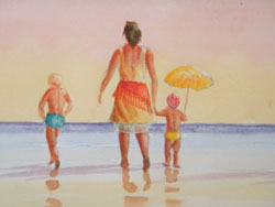 Beach detail, watercolour